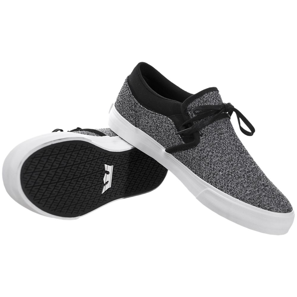 Baskets Basses Supra Cuba Grise Charcoal Heather/Black-White Homme | KVS-44219212